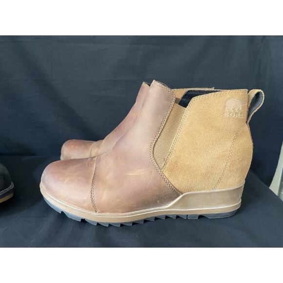 Women Sorel Women\'s Size 10 Lot of 2 Joan Rhapsody Chelsea Boots Black & Brown